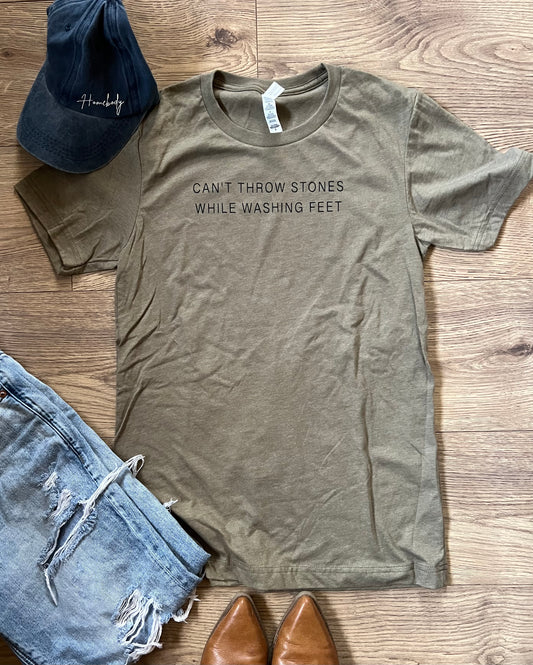 Can’t throw stones while washing feet Tshirt