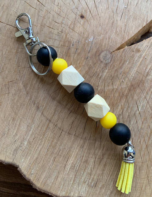 Black and Gold Steelers colors Keychain